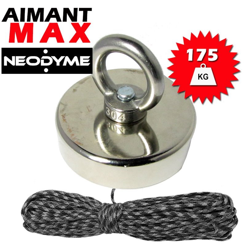 300kg Aimant Néodyme Repêchage Détection Magnet Puissant Adhérence