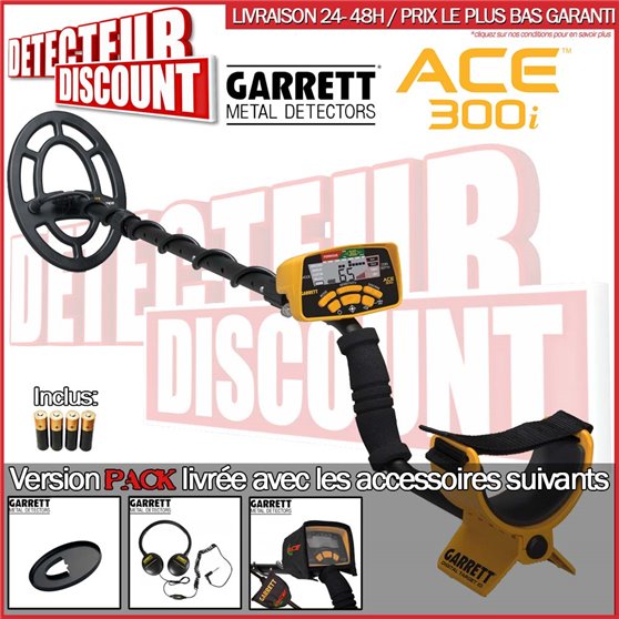 Garrett ACE 300i +casque+protege disque+housse pluie