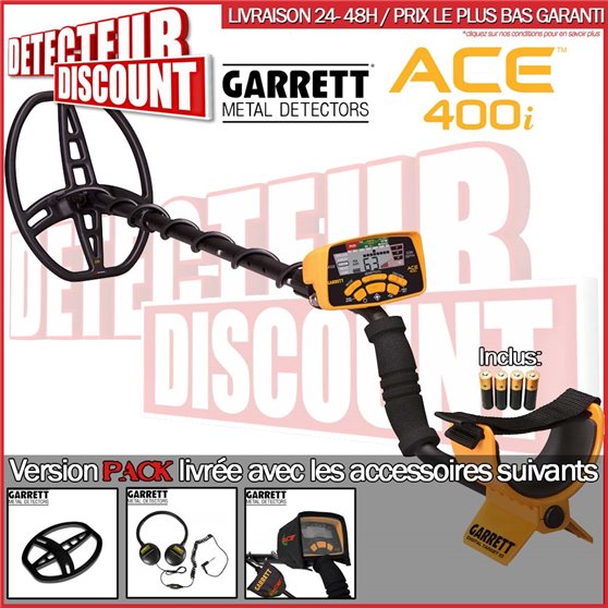 Garrett ACE 400i + casque + protège disque + housse