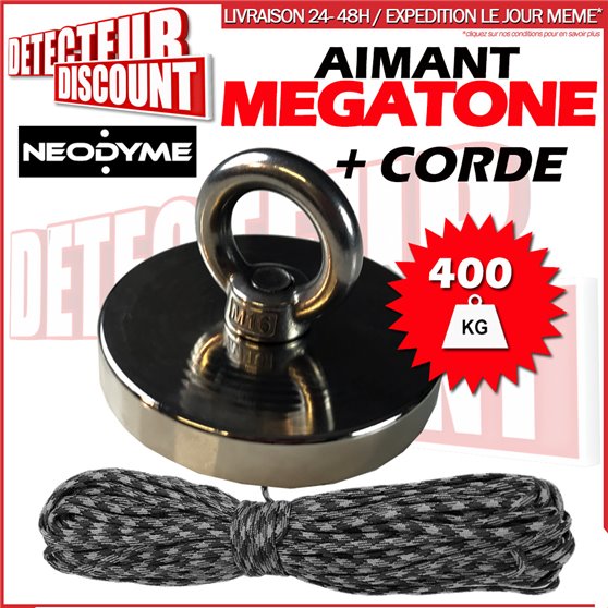 Aimant NEODYME 400kg + corde