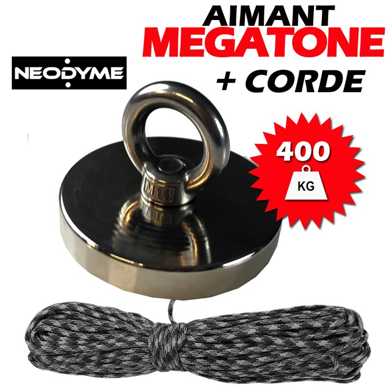 Aimant NEODYME 400kg + corde 