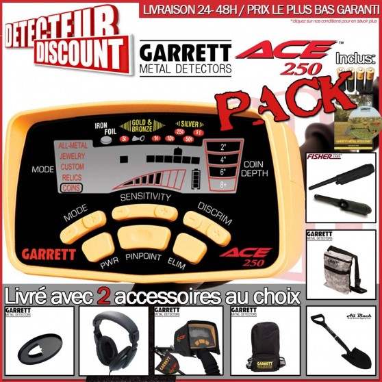 Garrett ACE 250 + 2 accessoires au choix